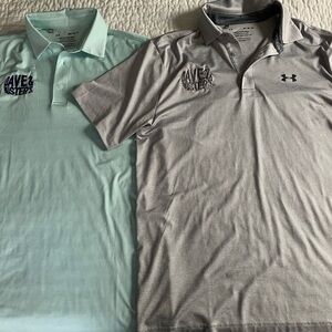 NWOT ..Under Armour Men's Light Gray Polo with Logo